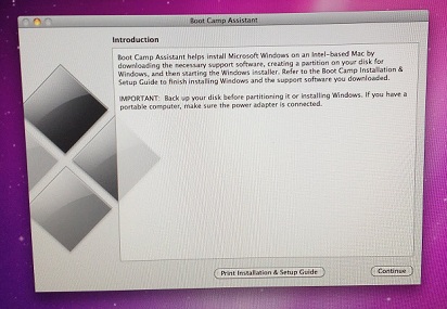 boot camp install windows support software